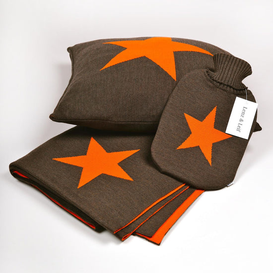 Kissenhülle 50x50cm Star, braun/orange - Lenz & Leif