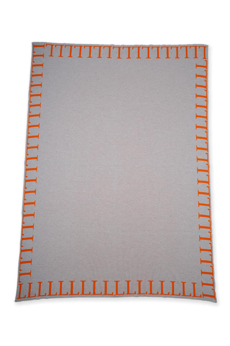 Decke 140x180cm LLLL, grau/orange - Lenz & Leif