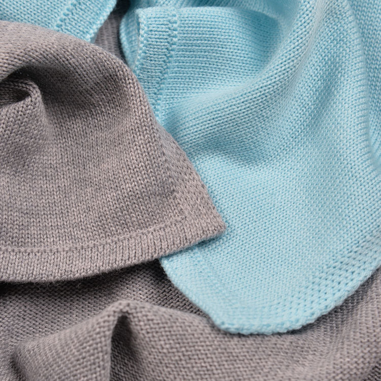 Blanket 140x180cm Domino, gray / turquoise