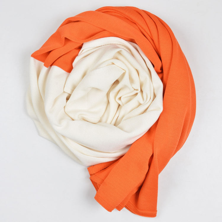 Blanket 140x180cm Domino, white / orange