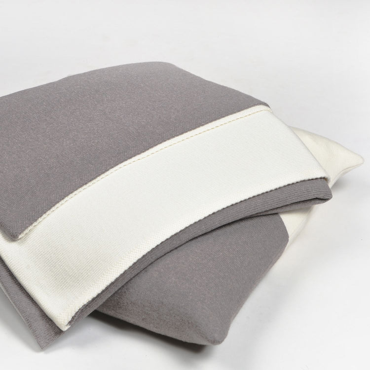 Cushion cover 50x50cm Domino, white / beige