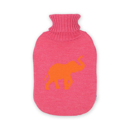 Hot water bottle 2l Elephant, magenta / orange