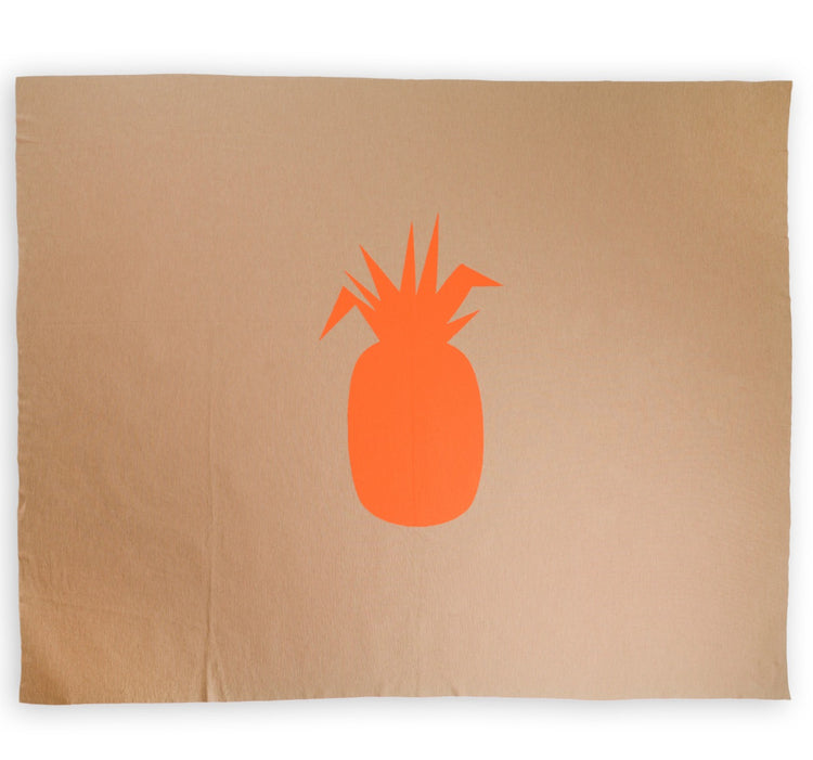 Bettüberwurf 200x240cm Ananas, camel/orange