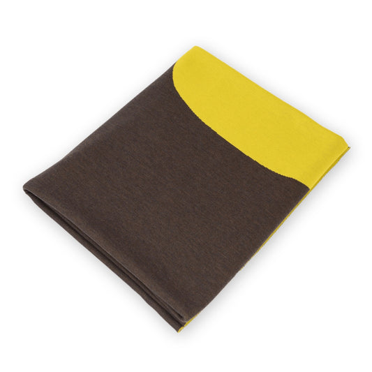 Bed throw 200x240cm pineapple, brown / yellow