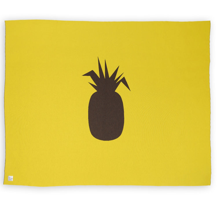 Bed throw 200x240cm pineapple, brown / yellow