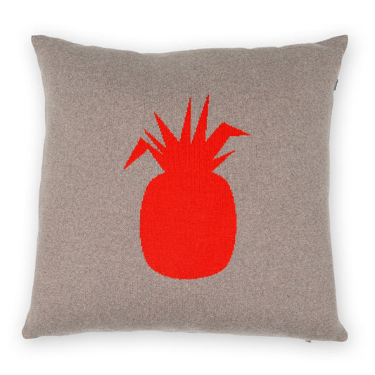 Cushion cover 50x50cm pineapple, beige / red