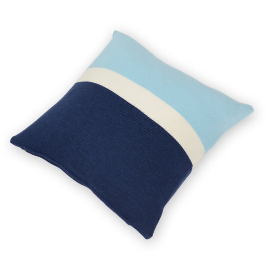 Cushion cover 50x50cm Trio, blue-turquoise / white