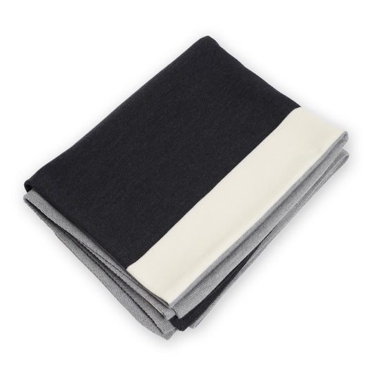 Blanket 140x180cm Trio, gray-dark gray / white