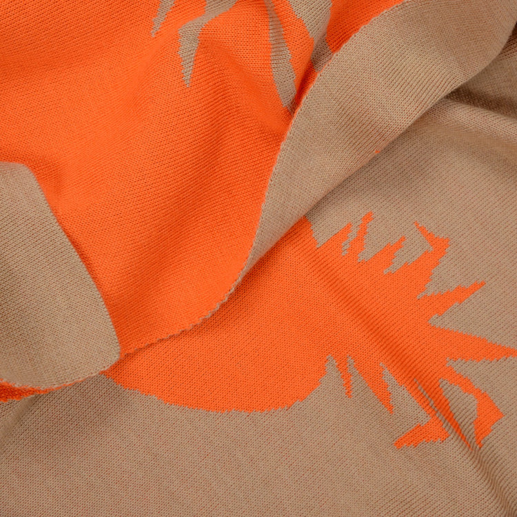 Decke 140x180cm Ananas, camel/orange