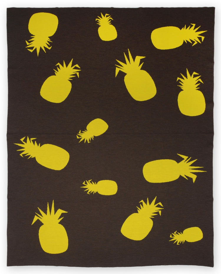 Blanket 140x180cm pineapple, brown / yellow