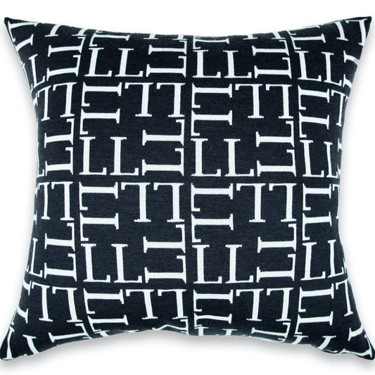 Cushion cover 60x60cm LL all over, dark gray / white