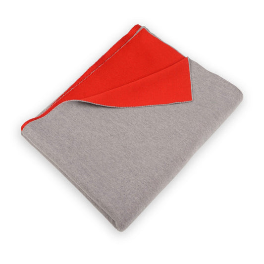 Blanket 140x180cm double face, gray / red
