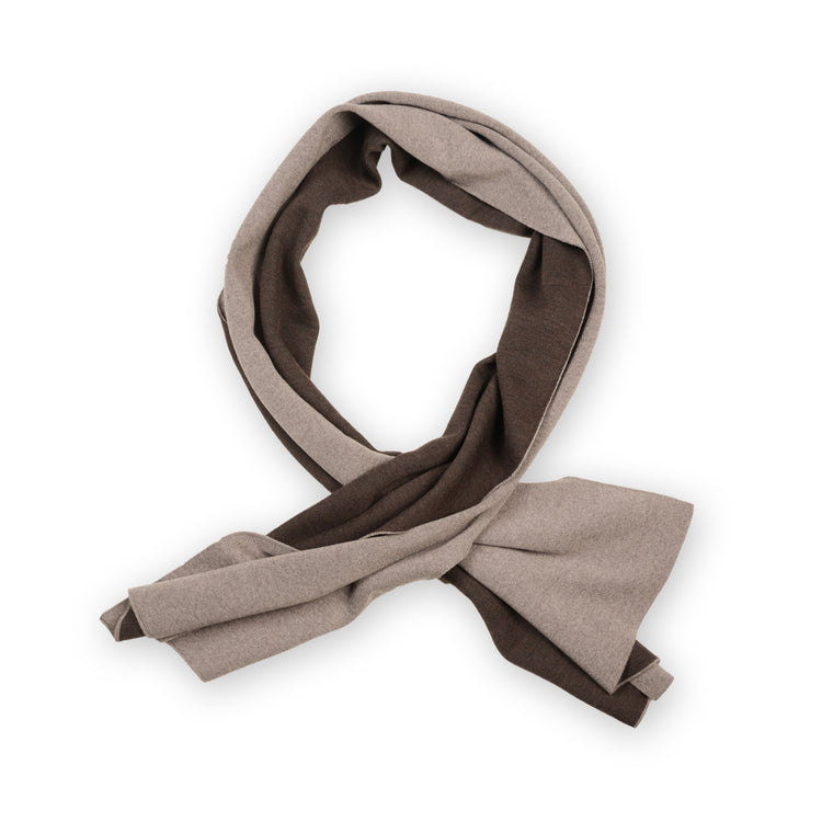 Scarf double face 50x180cm, beige / brown