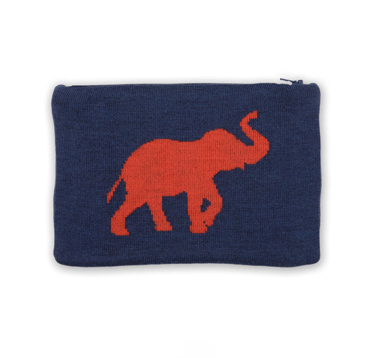 Clutch 23x15cm Elephant, blue / red