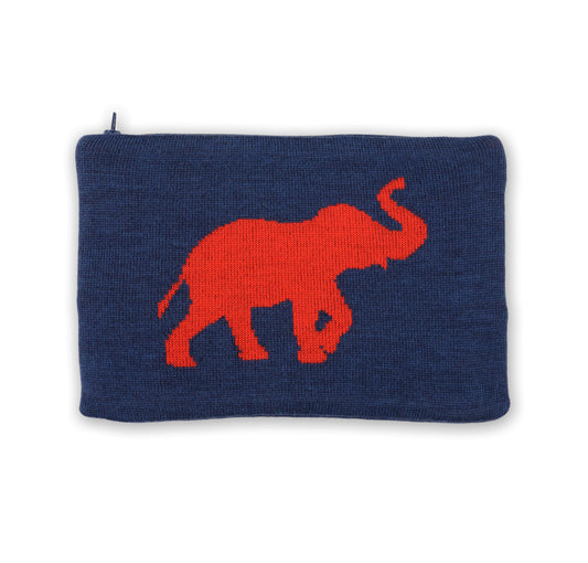Clutch 23x15cm Elephant, blue / red