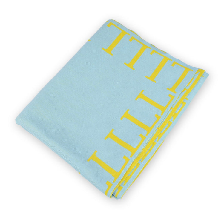 Blanket 140x180cm LLLL, turquoise / yellow