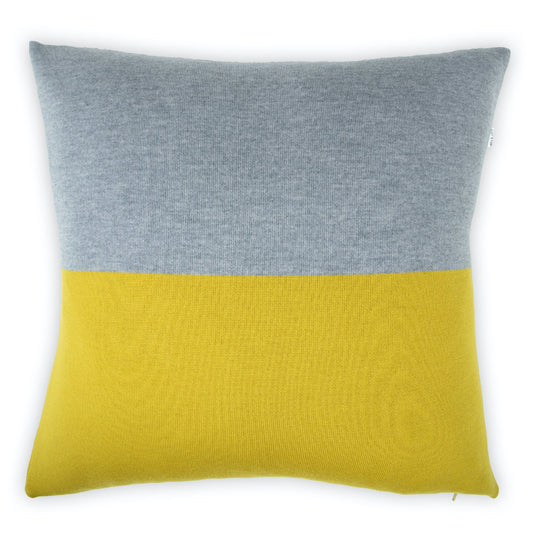 Cushion cover 50x50cm Domino, mustard / grey