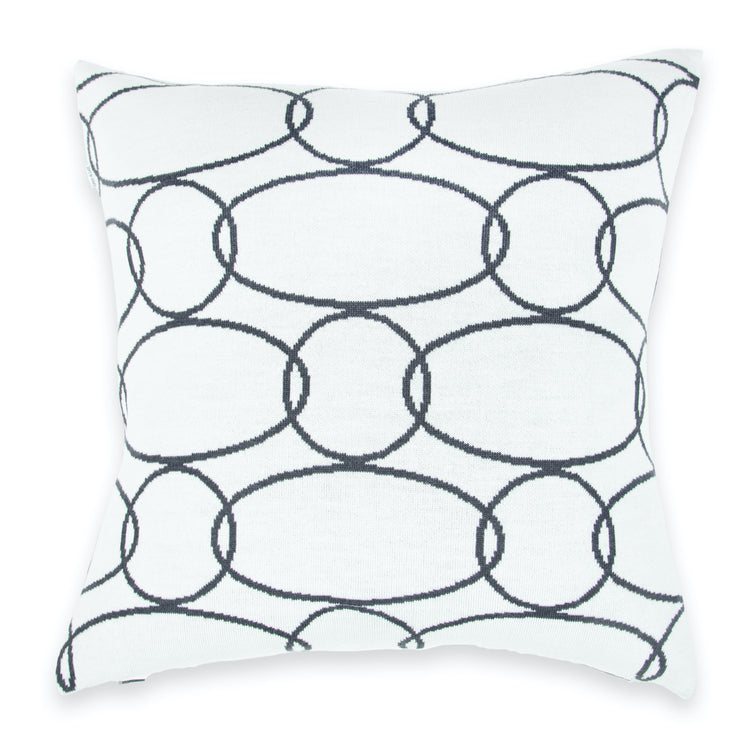 Cushion cover 50x50cm Rings, dark gray / white