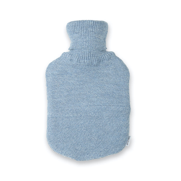 Baby / children's hot water bottle Valerie, light blue mottled