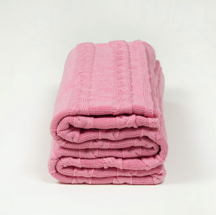 Blanket 140x180cm plait, mottled pink