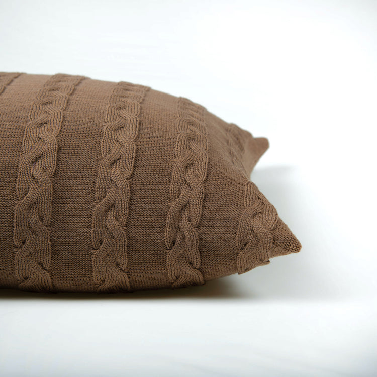 Cushion cover 40x40cm plait, light brown