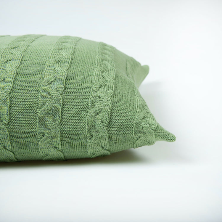 Cushion cover 40x40cm plait, light green mottled