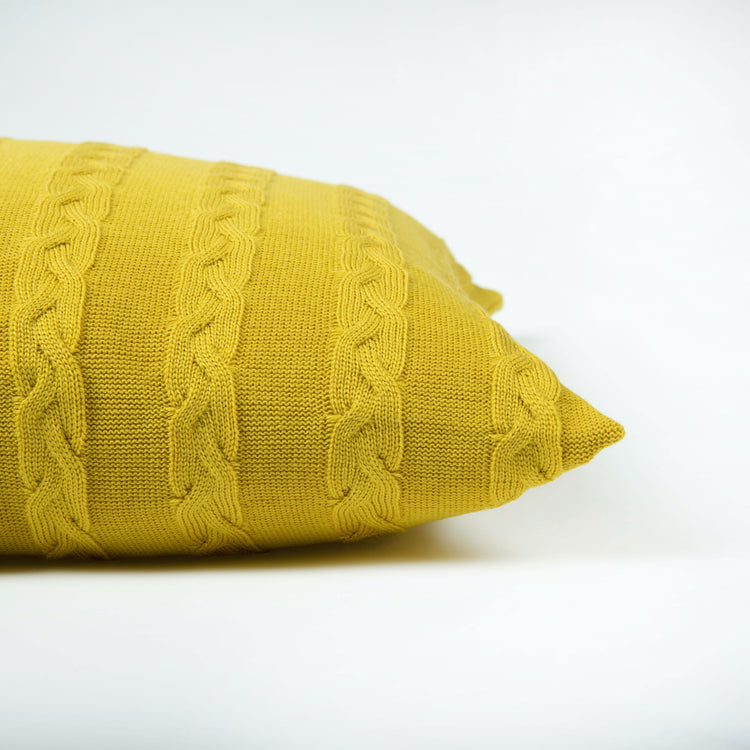Cushion cover 40x40cm plait, mustard