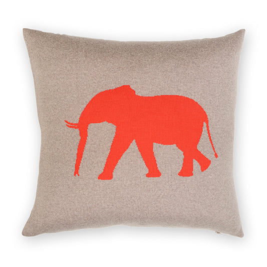 Kissenhülle 50x50cm Elephant, beige/rot