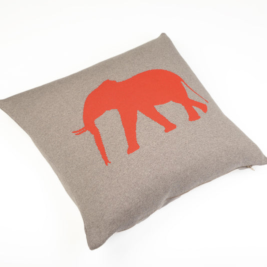 Cushion cover 50x50cm Elephant, beige / red