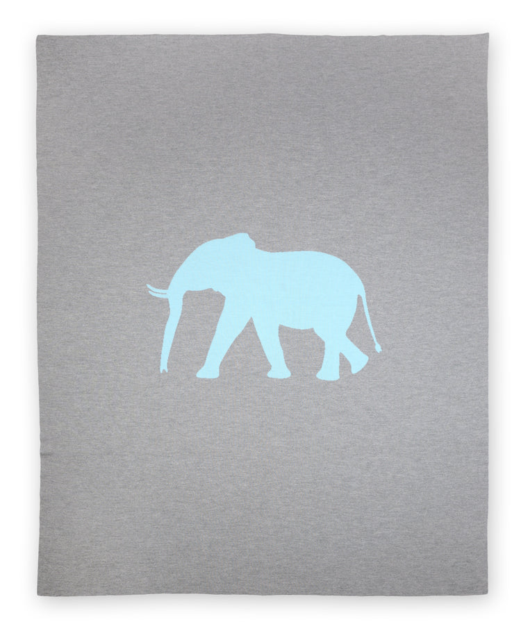 Decke 140x180cm Elephant, grau/türkis
