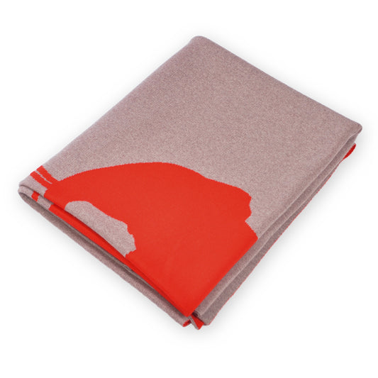 Blanket 140x180cm Elephant, beige / red