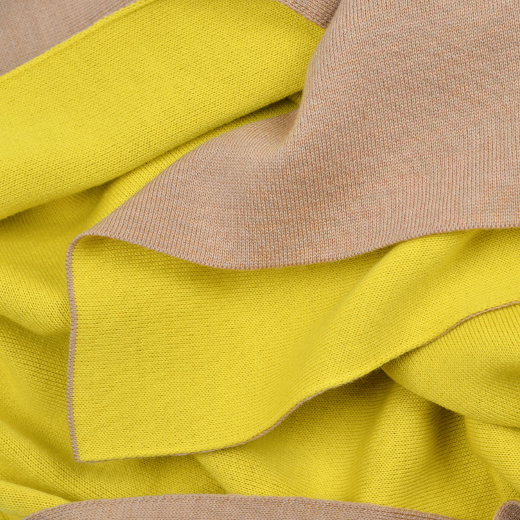 Scarf double face 50x180cm, camel / yellow